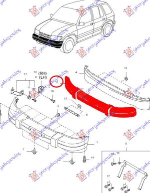 FRONT BUMPER REINFORCEMENT 1995-1999 (O)