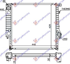 HLADNJAK MOTORA 2.0/2.5 BENZIN 6 CILINDARA (44x44x32)