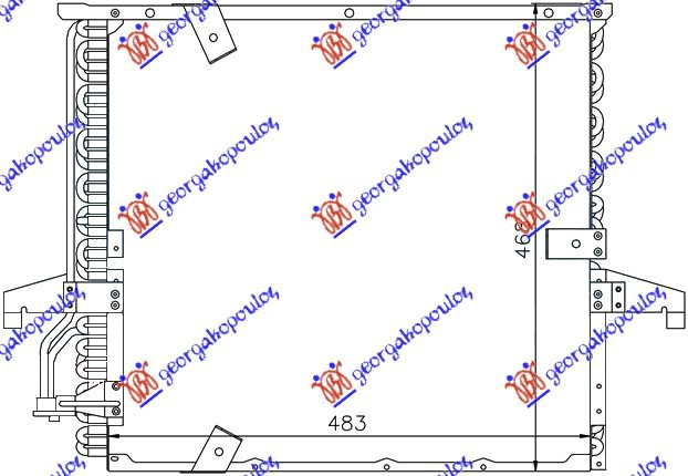 HLADNAK KLIME BENZIN - 2.5TD (+/-AC) (470x432x25) (MAHLE BEHR)