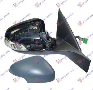 DOOR MIRROR ELECTRICAL HEATED PRIMED (W/SIDE LAMP) (A QUALITY) (ASPHERICAL GLASS)
