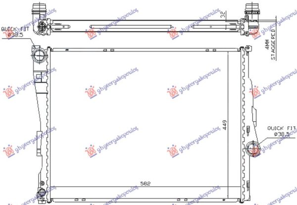 RADIATOR PETROL/DIESEL MANUAL/AUTOMATIC (580x450x26) (BRAZED) (KOYO)