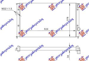 RADIATOR 1.9 DIESEL TDI (625x379x32) (VALEO)