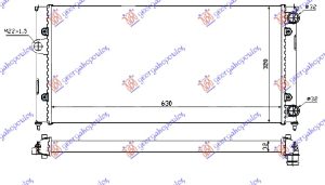 RADIATOR 1.6-1.8-2.0 PETROL-1.9 DIESEL (630x320) (VALEO)