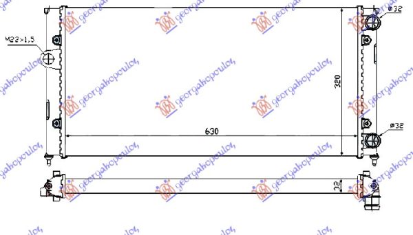 RADIATOR 1.6-1.8-2.0 PETROL-1.9 DIESEL (630x320) (VALEO)