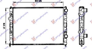 RADIATOR 1.6-1.8-2.0 MANUAL - A/C (525x377) (VALEO)