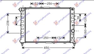 RADIATOR 1.9-2.4 DIESEL (580x395x24) (VALEO)