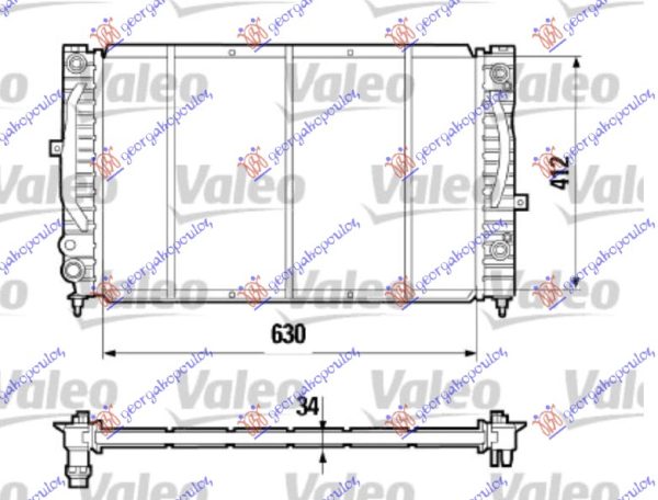 RADIATOR PETROL/DIESEL AUTOMATIC +/-AC (630x410) (VALEO)
