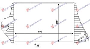 RADIATOR INTERCOOLER 2.2 DIESEL (690x340x38)