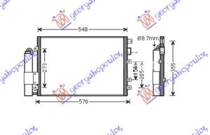 HLADNJAK KLIME 1.4 cc8V 1.6cc16V 5 VRATA (510x380)