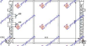 HLADNJAK MOTORA 3.0i 24V / 2.1TD (AUTO) (61x39.8)