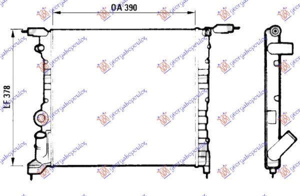 RADIATOR 1.2-1.4 PETROL (390x380) (VALEO)