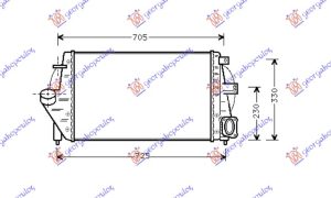 RADIATOR INTERCOOLER 2.2 TD (600x378x34)
