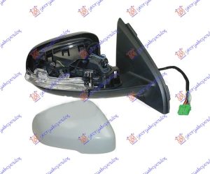 DOOR MIRROR ELECT. HEATED FOLD. PRIMED (WITH SIDE LAMP & FOOT LAMP & MEMORY) (A QUALITY) (ASPHERICAL GLASS)