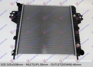 RADIATOR PETROL 3.7 V6 AUTOMATIC +/- A/C (505x508) (KOYO)