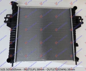 RADIATOR PETROL 2.4 MANUAL +/- A/C (505x505) (KOYO)