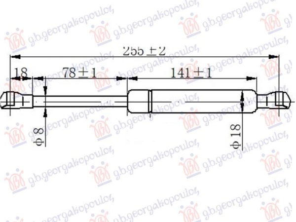 AMORTIZER GEPEK VRATA (CABRIO) (255L-350N)