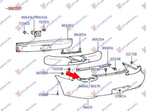 REAR BUMBER SIDE BRACKET UPPER (O)