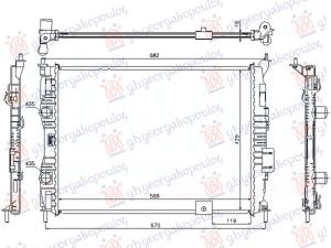 RADIATOR 1.6 PETROL (590x430x16) (WITHOUT TUBE) (NISSENS)