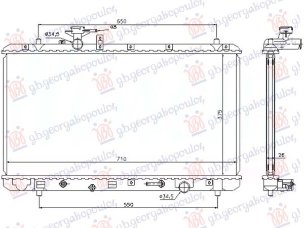 RADIATOR 2.0 PETROL MANUAL/AUTOMATIC (375x710x26) (KOYO)