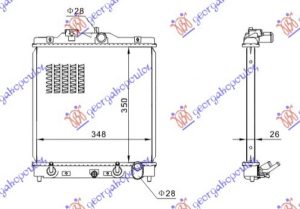 RADIATOR ALL MODELS PETROL AUTOMATIC (350x350x26) (KOYO)