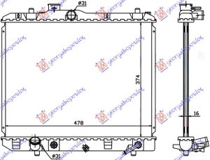 RADIATOR AUTOMATIC (375x500x16) (KOYO)