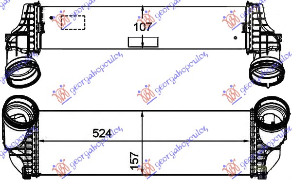 HLADNJAK INTERKULERA 3.5i-3.0 TD (158x524x105)