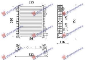 HLADNJAK MOTORA DODATNI 2.0-2.9 BENZIN (225x310x26) (MAHLE BEHR PREMIUM LINE) LEVO