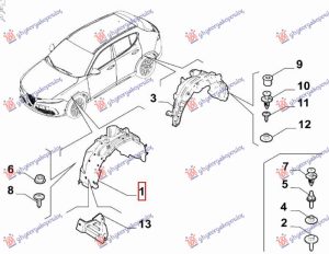 FRONT INNER PLASTIC FENDER (O)