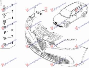 FRONT BUMPER BRACKET UPPER PLASTIC (O)