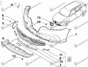 FRONT BUMPER GRILLE (O)