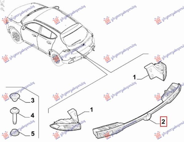 TAIL LAMP CENTER LED (O)