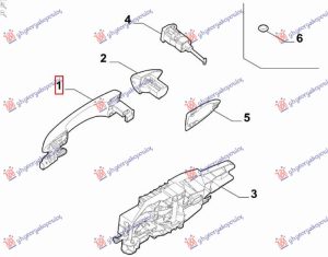 DOOR HANDLE FR/RR (RIGHT=LEFT) OUTER (O)