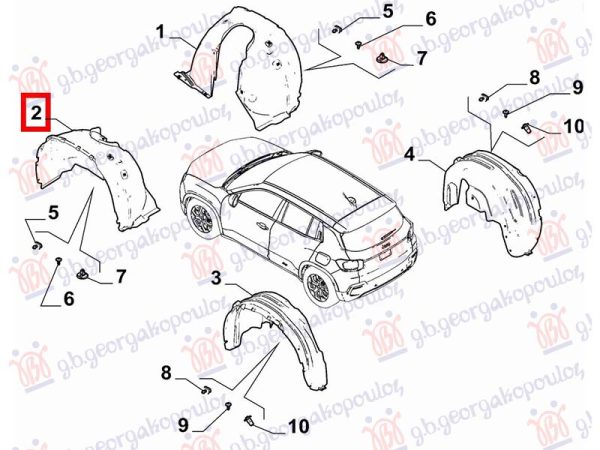 FRONT INNER PLASTIC FENDER (O)