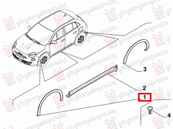 FRONT FENDER PLASTIC FLARE (O)