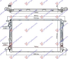 HLADNJAK MOTORA 1.4 TFSi BENZIN / 2.0 TDi DIZEL (720x480x26) CEV 38/38