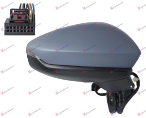 RETROVIZOR ELEKTRICNI PM (MIGAVAC LED) (6 PIN) (A KVALITET) (ASFERICNO STAKLO) LEVO