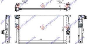 RADIATOR 1.6 (316i-320i) PETROL - 2.0 (316d-318d-320d) DIESEL MANUAL (600x339x16) (NRF)