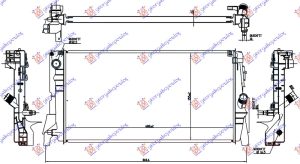 HLADNJAK MOTORA 1.5 (216i/218) BENZIN (AUTO) (680x350x26) (3 CEVI) (NISSENS)
