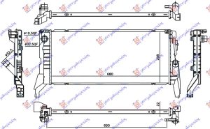 RADIATOR ALL MODELS DIESEL MANUAL (680x298x22) (VALEO)