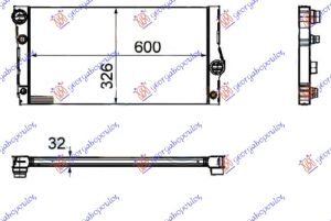 HLADNJAK MOTORA 3.0 535i HIBRID BENZIN (: GT/F07) (600x326x32)