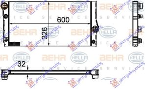 HLADNJAK MOTORA 3.0 535i HIBRID BENZIN (: GT/F07) (600x326x32) (MAHLE PREMIUM LINE)