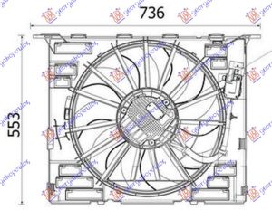 COOLING FAN 2.0 PETROL/HYBRID (484mm) (600W) (4PIN)