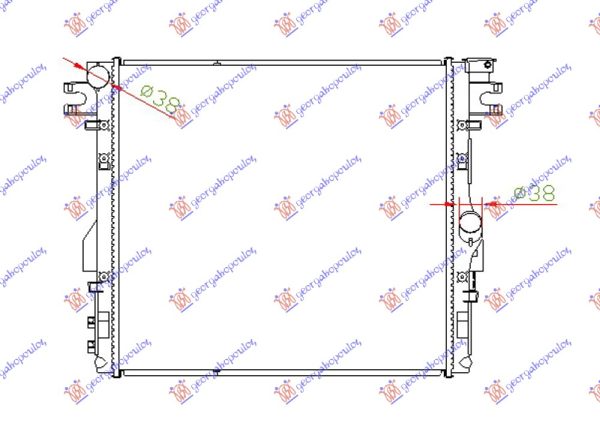 RADIATOR 3.6-3.8i PETROL MANUAL/AUTOMATIC (560x510x26) (VALEO)