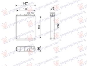 HEATER RADIATOR PETROL/DIESEL (180x152) (MAHLE BEHR PREMIUM LINE)
