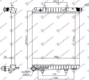 HLADNJAK MOTORA 1.2 VTi BENZIN (MAN) (372x340x24)