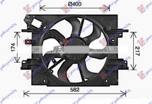VENTILATOR 1.2/1.6 BENZIN - 1.5 DCI DIZEL (400mm) (2 PIN) (NISSENS)