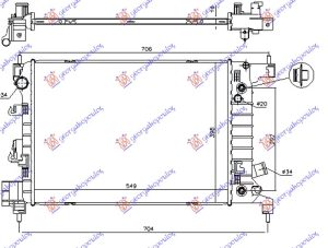 HLADNJAK MOTORA 1.4i 16V (AUTO) (55x40x1.5)