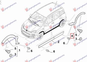 RUB PLASTICNI ZADNJEG BLATOBRANA (4X4/TREKKING) DESNO