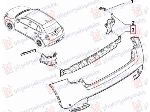 REAR BUMPER REINFORCEMENT PLASTIC UPPER (O)