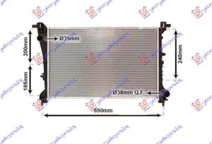 HLADNJAK MOTORA 1.4 (88KW) BENZIN (MAN) - 1.3 MJTD DIZEL (MAN) (620x390x16)